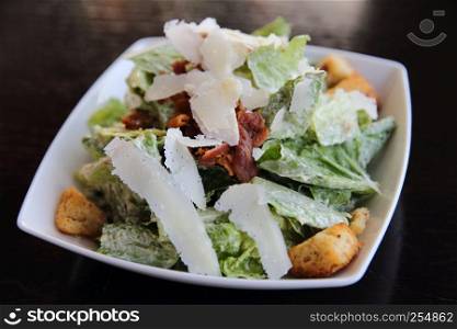 Caesar salad in close up