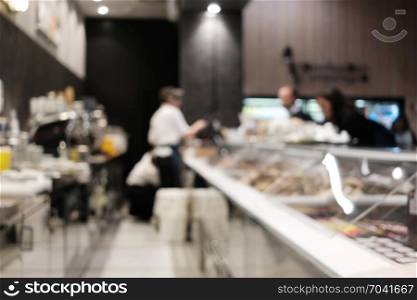Cafe interior blurred abstract background