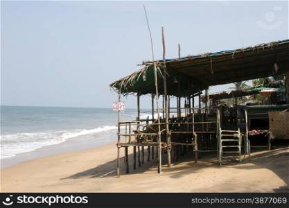Cafe on a beach free WIFI India Goa.