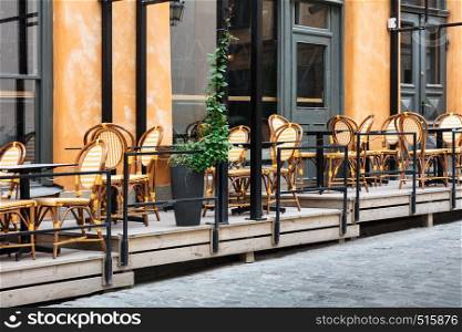 cafe on the street of old European city