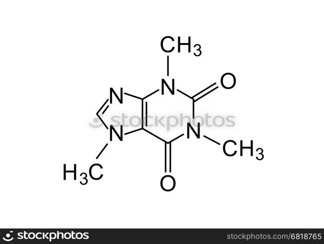 caffeine chemical formula science symbol elements reaction