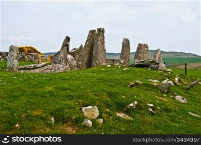 Cairnholy Stones. ancient chambered tomb called Cairnholy Stones in Scotland
