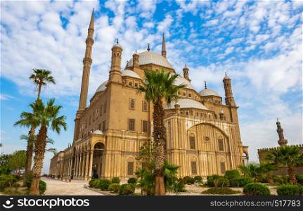 Cairo Citadel at summer day with blue cloudy sky. Cairo Citadel at summer day