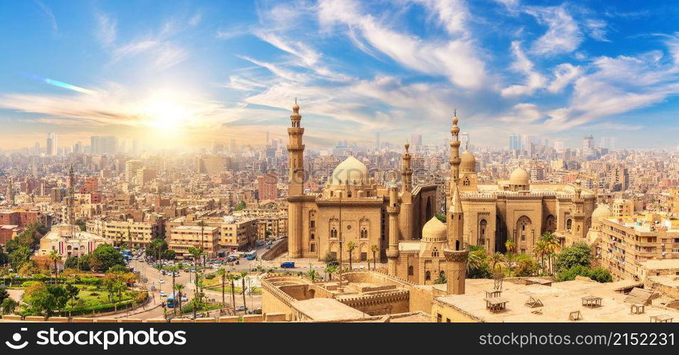 Cairo Citadel view the Mosque Madrassa of Sultan Hassan, Egypt.. Cairo Citadel view the Mosque Madrassa of Sultan Hassan, Egypt