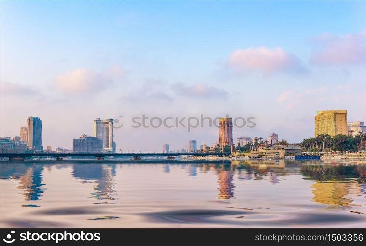 Cairo, city on river Nile in the early morning