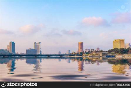 Cairo, city on river Nile in the early morning