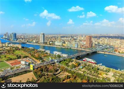 Cairo downtown from above, panoramic view in Egypt.. Cairo downtown from above, panoramic view, Egypt