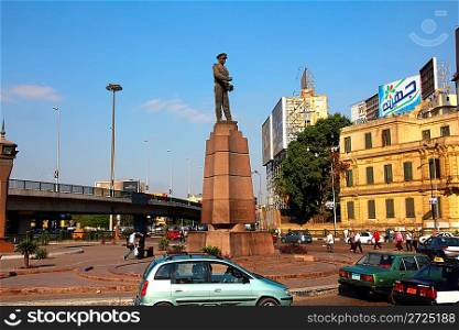 CAIRO, EGYPT - NOVEMBER 21, 2010: Monument on Square in downtown Cairo Egypt
