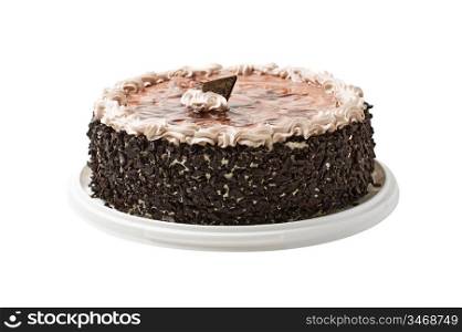 cake chocolate isolated on white background