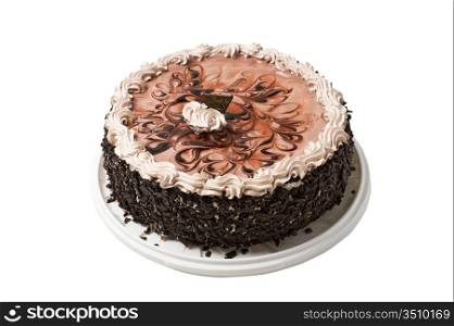 cake chocolate isolated on white background
