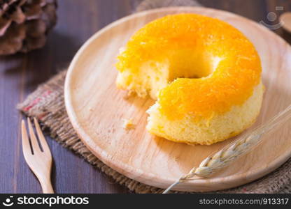 Cake donut on a plate for appetizers.