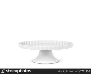 Cake stand. 3d illustration isolated on white background. Bakery utensil and dishware