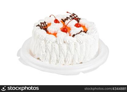cake with berry isolated on a white