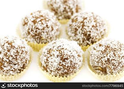 cake with coconut isolated on white