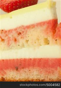 cake with strawberry and lime. macro