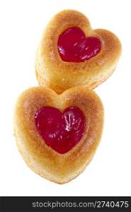 Cakes in form heart on isolated