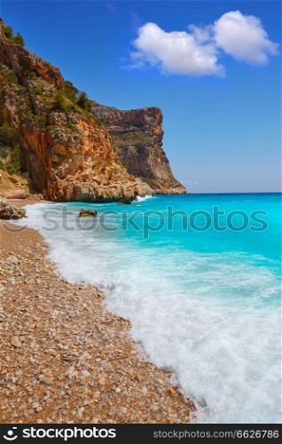 Cala del Moraig beach in Benitachell of Alicante at Spain