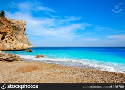 Cala del Moraig beach in Benitatxell of Alicante in Spain