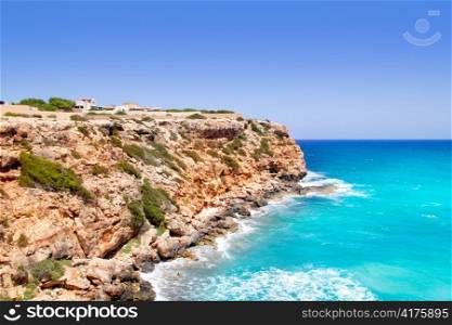 Cala en Baster in Formentera mountains north coast Spain