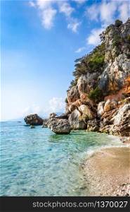 Cala Fuili beach in the Golf of Orosei, Sardinia, Italy. Cala Fuili beach in Orosei Golf, Sardinia, Italy
