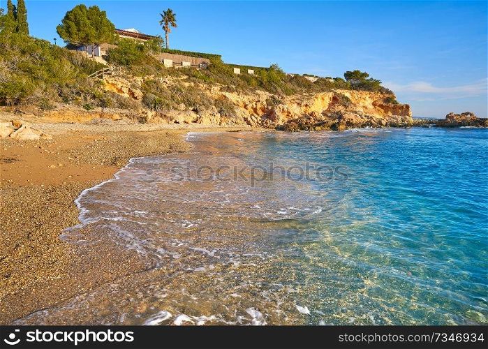 Cala La buena beach in El Perello beach of Tarragona at Costa dorada Catalonia