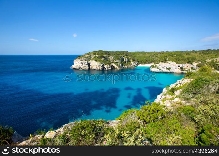 Cala Macarella and Macarelleta Ciutadella in Menorca Mediterranean Balearic islands