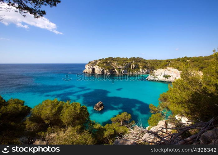 Cala Macarella and Macarelleta Ciutadella in Menorca Mediterranean Balearic islands