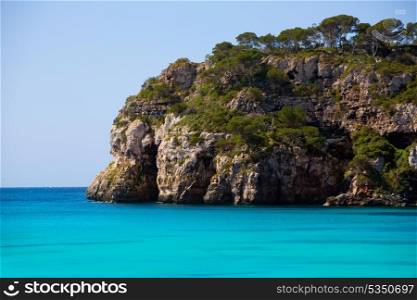 Cala Macarella Ciudadela Menorca turquoise Mediterranean sea in Balearic islands