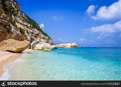 Cala Mariolu beach in the Golf of Orosei, Sardinia, Italy. Cala Mariolu beach in Orosei Golf, Sardinia, Italy
