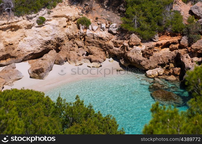 Cala Mitjaneta in Menorca Ciutadella at Balearic islands