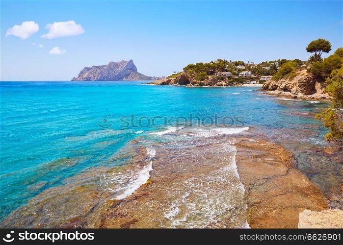 Cala Pinets beach in Benissa also Benisa of Alicante at Spain
