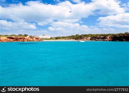 Cala Saona beach in Formentera Balearic islands with turquoise water