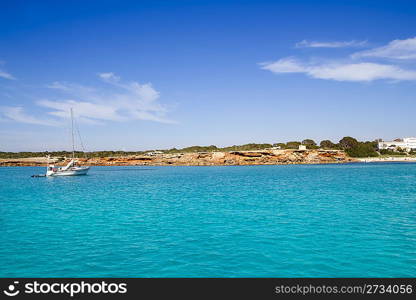 Cala Saona Formentera ibiza island sailboat anchor balearic Spain