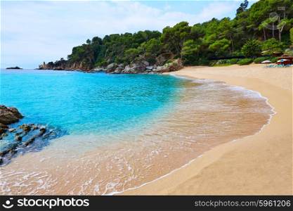 Cala Treumal beach in Lloret de Mar at Costa Brava of Catalonia spaion