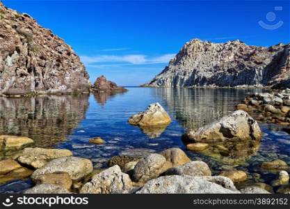 Calafico bay in San Pietro island, Sardinia, Italy