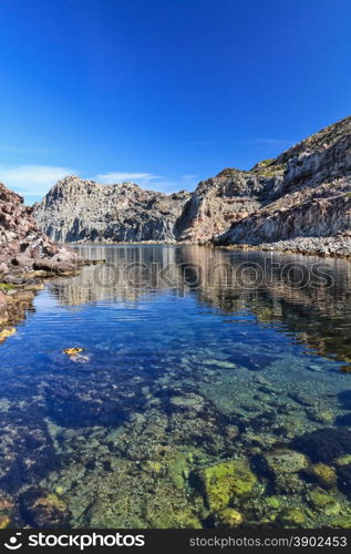 Calafico bay in San Pietro island, Sardinia, Italy