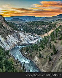 Calcite springs area of the Yellowstone National Park, Wyoming