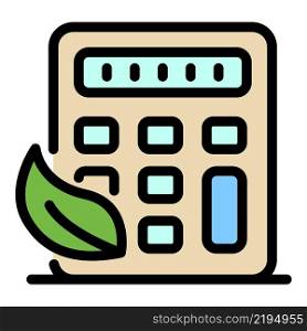 Calculator calories icon. Outline calculator calories vector icon color flat isolated. Calculator calories icon color outline vector