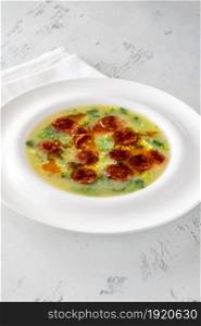 Caldo verde popular soup in Portuguese cuisine