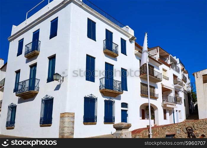 Calella de Parafrugell in Costa Brava of Girona at Catalonia Spain white facades