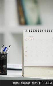 Calendar on desk