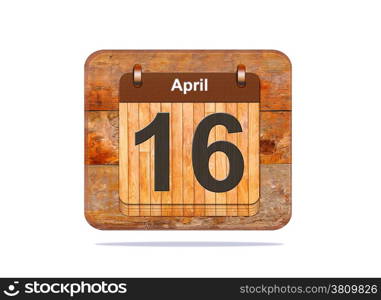 Calendar with the date of April 16.
