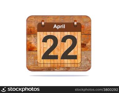 Calendar with the date of April 22.