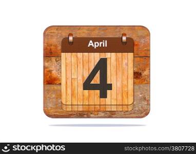 Calendar with the date of April 4.