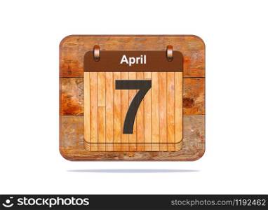 Calendar with the date of April 7.