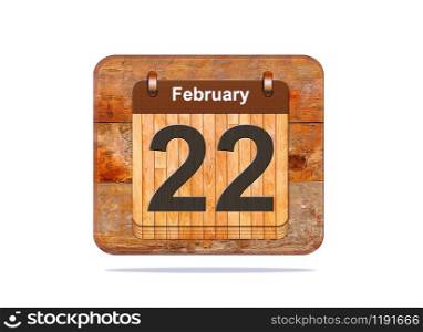 Calendar with the date of February 22.