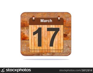 Calendar with the date of March 17.