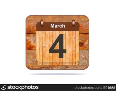 Calendar with the date of March 4.