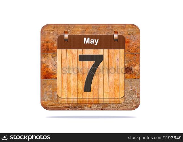 Calendar with the date of May 7.
