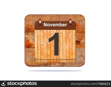 Calendar with the date of November 1.